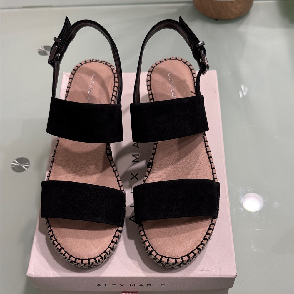 Alex Marie Leather Wedge Sandal